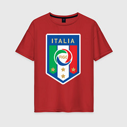 Футболка оверсайз женская Italia FIGC, цвет: красный