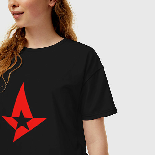 Женская футболка оверсайз Astralis - The Form / Черный – фото 3