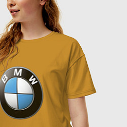 Футболка оверсайз женская BMW, цвет: горчичный — фото 2
