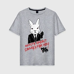 Женская футболка оверсайз Misfits: White rabbit