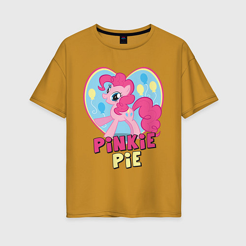 Женская футболка оверсайз Pinkie Pie: in my heart / Горчичный – фото 1