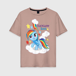 Женская футболка оверсайз Rainbow Dash