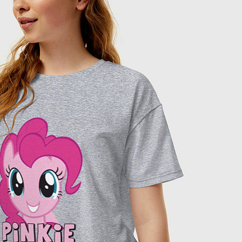 Женская футболка оверсайз Красавица Пинки Пай / Меланж – фото 3