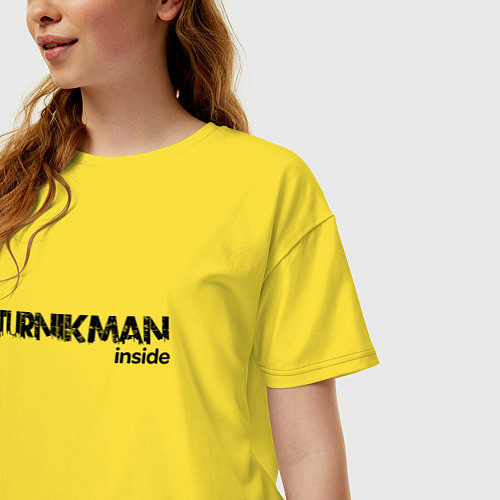 Женская футболка оверсайз Turnikman Inside / Желтый – фото 3