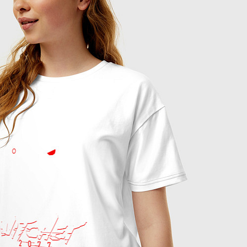 Женская футболка оверсайз WITCHER 2077 / Белый – фото 3