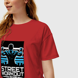 Футболка оверсайз женская Street WorkOut: Real sport, цвет: красный — фото 2