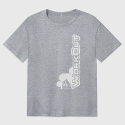 Футболка оверсайз женская WorkOut W3, цвет: меланж