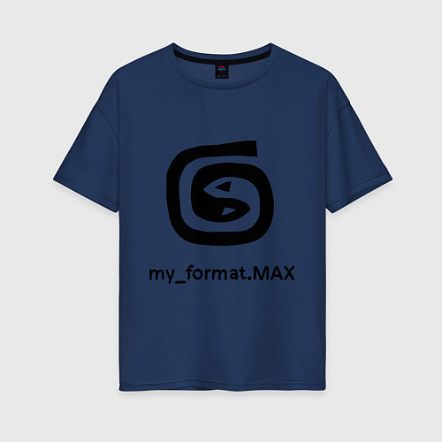 Женская футболка оверсайз 3D Max / Тёмно-синий – фото 1