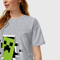 Футболка оверсайз женская Crash Minecraft, цвет: меланж — фото 2
