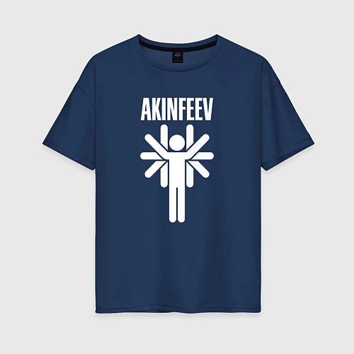 Женская футболка оверсайз Akinfeev Man / Тёмно-синий – фото 1