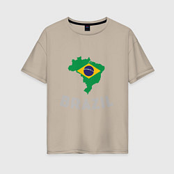 Футболка оверсайз женская Brazil Country, цвет: миндальный