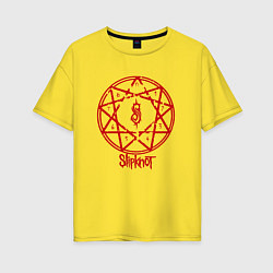 Футболка оверсайз женская Slipknot Penragram, цвет: желтый
