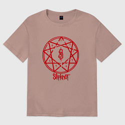Футболка оверсайз женская Slipknot Penragram, цвет: пыльно-розовый