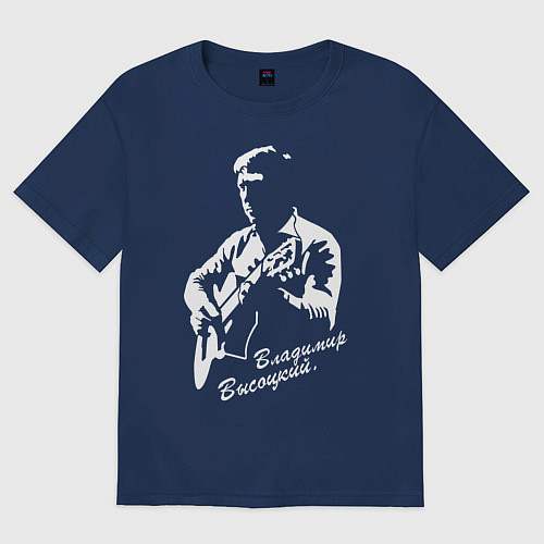 Женская футболка оверсайз Владимир Высоцкий / Тёмно-синий – фото 1