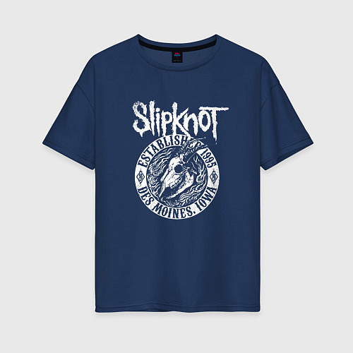 Женская футболка оверсайз Slipknot est 1995 / Тёмно-синий – фото 1