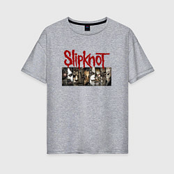 Футболка оверсайз женская Slipknot Faces, цвет: меланж