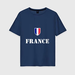 Футболка оверсайз женская France, цвет: тёмно-синий