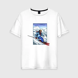 Женская футболка оверсайз Лыжный Спорт