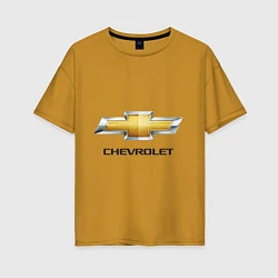 Женская футболка оверсайз Chevrolet логотип