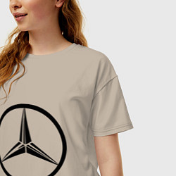 Футболка оверсайз женская Mercedes-Benz logo, цвет: миндальный — фото 2