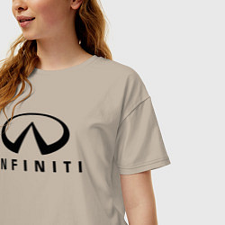 Футболка оверсайз женская Infiniti logo, цвет: миндальный — фото 2