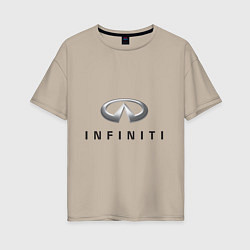 Футболка оверсайз женская Logo Infiniti, цвет: миндальный