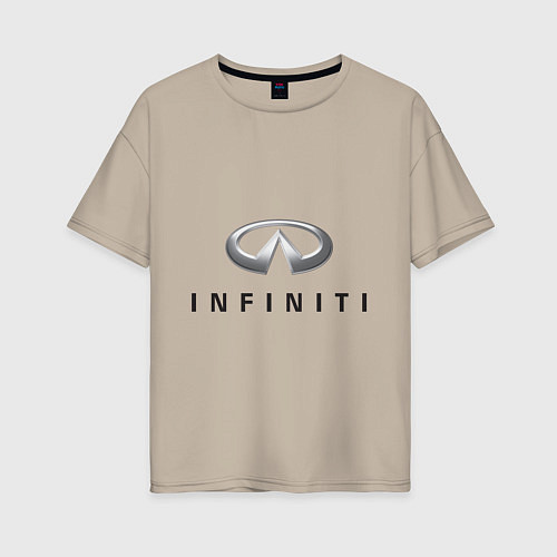 Женская футболка оверсайз Logo Infiniti / Миндальный – фото 1