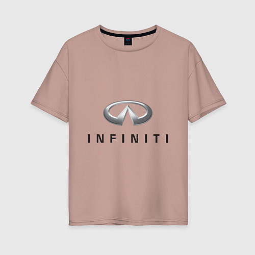 Женская футболка оверсайз Logo Infiniti / Пыльно-розовый – фото 1