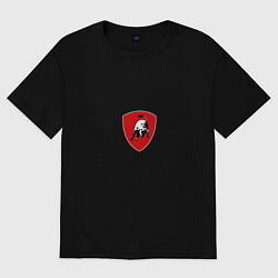 Футболка оверсайз женская Logo lamborghini, цвет: черный