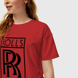 Футболка оверсайз женская Rolls-Royce logo, цвет: красный — фото 2