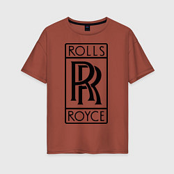 Футболка оверсайз женская Rolls-Royce logo, цвет: кирпичный