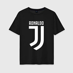 Футболка оверсайз женская Ronaldo CR7, цвет: черный