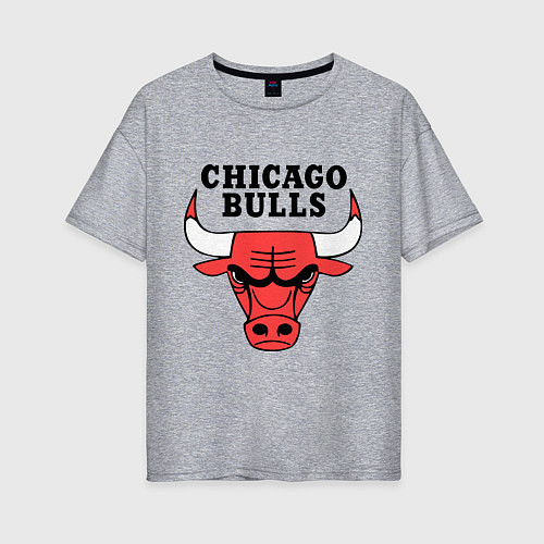 Женская футболка оверсайз Chicago Bulls / Меланж – фото 1