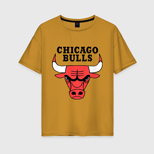 Женская футболка оверсайз Chicago Bulls / Горчичный – фото 1