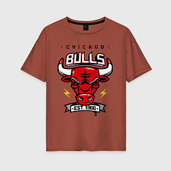 Женская футболка оверсайз Chicago Bulls est. 1966