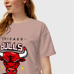 Футболка оверсайз женская Chicago Bulls est. 1966, цвет: пыльно-розовый — фото 2