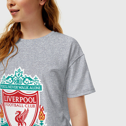 Женская футболка оверсайз Liverpool FC / Меланж – фото 3