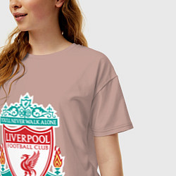 Футболка оверсайз женская Liverpool FC, цвет: пыльно-розовый — фото 2