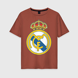 Футболка оверсайз женская Real Madrid FC, цвет: кирпичный