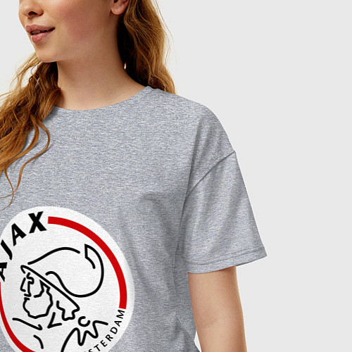 Женская футболка оверсайз Ajax FC / Меланж – фото 3