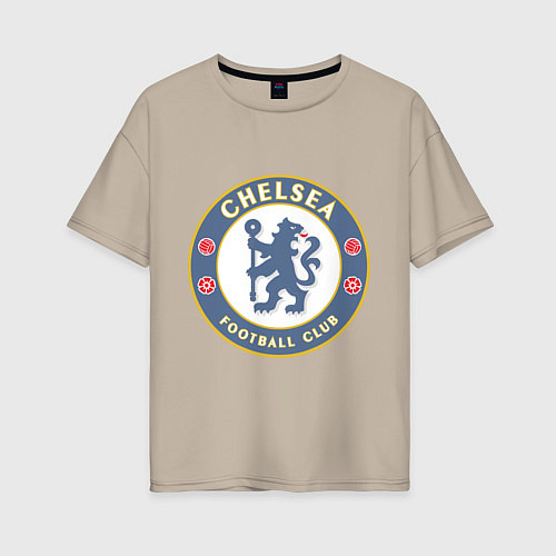 Женская футболка оверсайз Chelsea FC / Миндальный – фото 1
