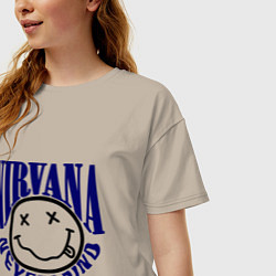 Футболка оверсайз женская Nevermind Nirvana, цвет: миндальный — фото 2