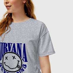 Футболка оверсайз женская Nevermind Nirvana, цвет: меланж — фото 2