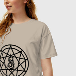 Футболка оверсайз женская Slipknot Pentagram, цвет: миндальный — фото 2