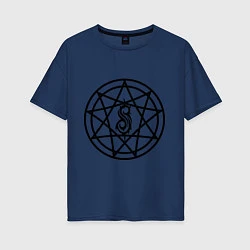 Футболка оверсайз женская Slipknot Pentagram, цвет: тёмно-синий