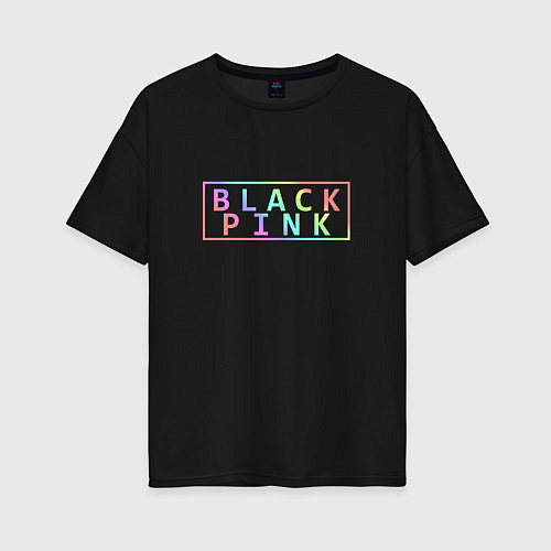 Женская футболка оверсайз Black Pink Rainbow / Черный – фото 1