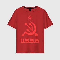 Футболка оверсайз женская USSB, цвет: красный