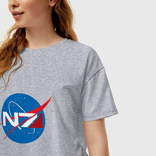 Женская футболка оверсайз NASA N7 / Меланж – фото 3