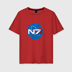 Футболка оверсайз женская NASA N7, цвет: красный
