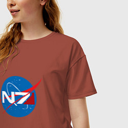 Футболка оверсайз женская NASA N7, цвет: кирпичный — фото 2